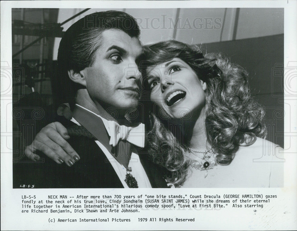 1979 Press Photo Love At First Bite Film George Hamilton Susan Saint J ...