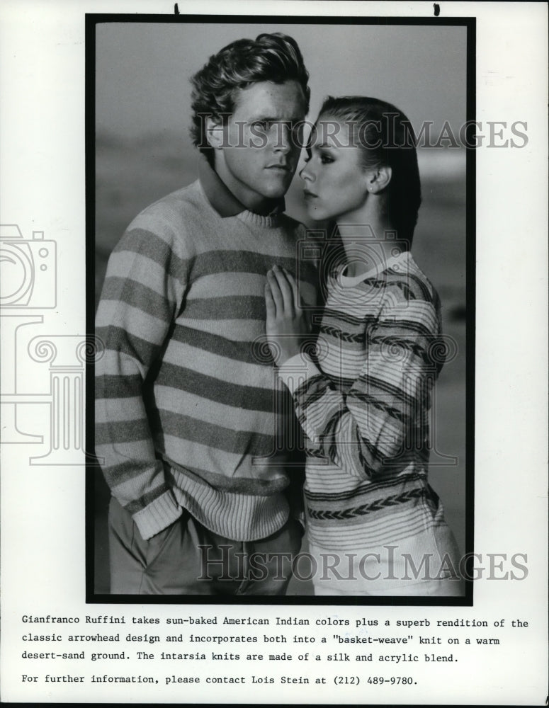 1982 Press Photo Sportswear Fashions in 1982. Designer, Gianfranco Ruf ...