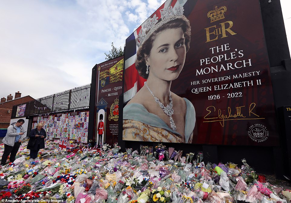 A sea of flowers, cards, drawings and other tributes has been laid for Her Majesty in Belfast, Northern Ireland