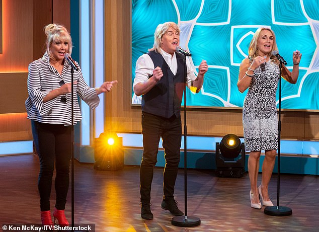 The Fizz performing Bucks Fizz's Eurovision Song Contest winning song Making Your Mind Up