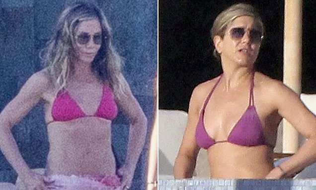 Jennifer Aniston, 55, recycles skimpy string bikini look for latest star-studded vacation