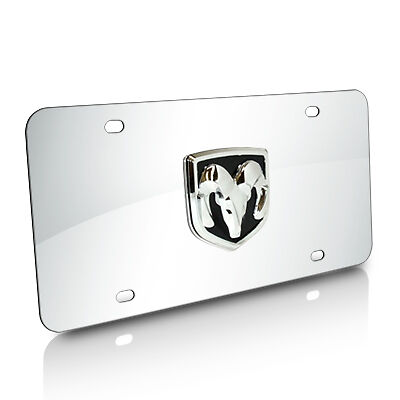 Dodge RAM 3D Logo Chrome Stainless Steel License Plate | eBay