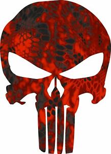 PUNISHER RED KRYPTEK CAMO SKULL VINYL DECAL REFLECTIVE STICKER 3M | eBay