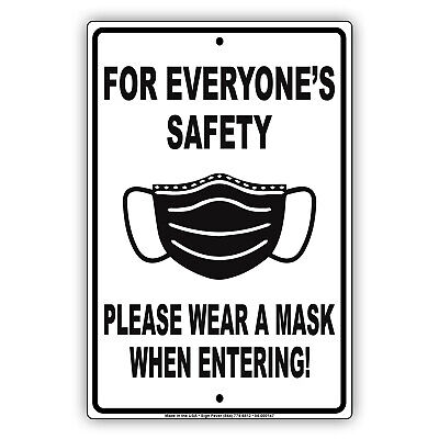 For Everyone's Safety Please Wear A Mask When Entering! Door Aluminum ...