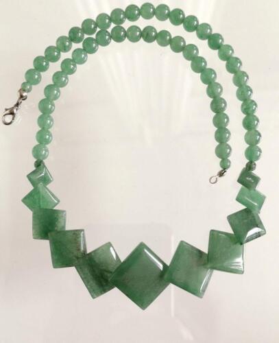 Necklace Jade Jadeite Diamond Shape Square Round