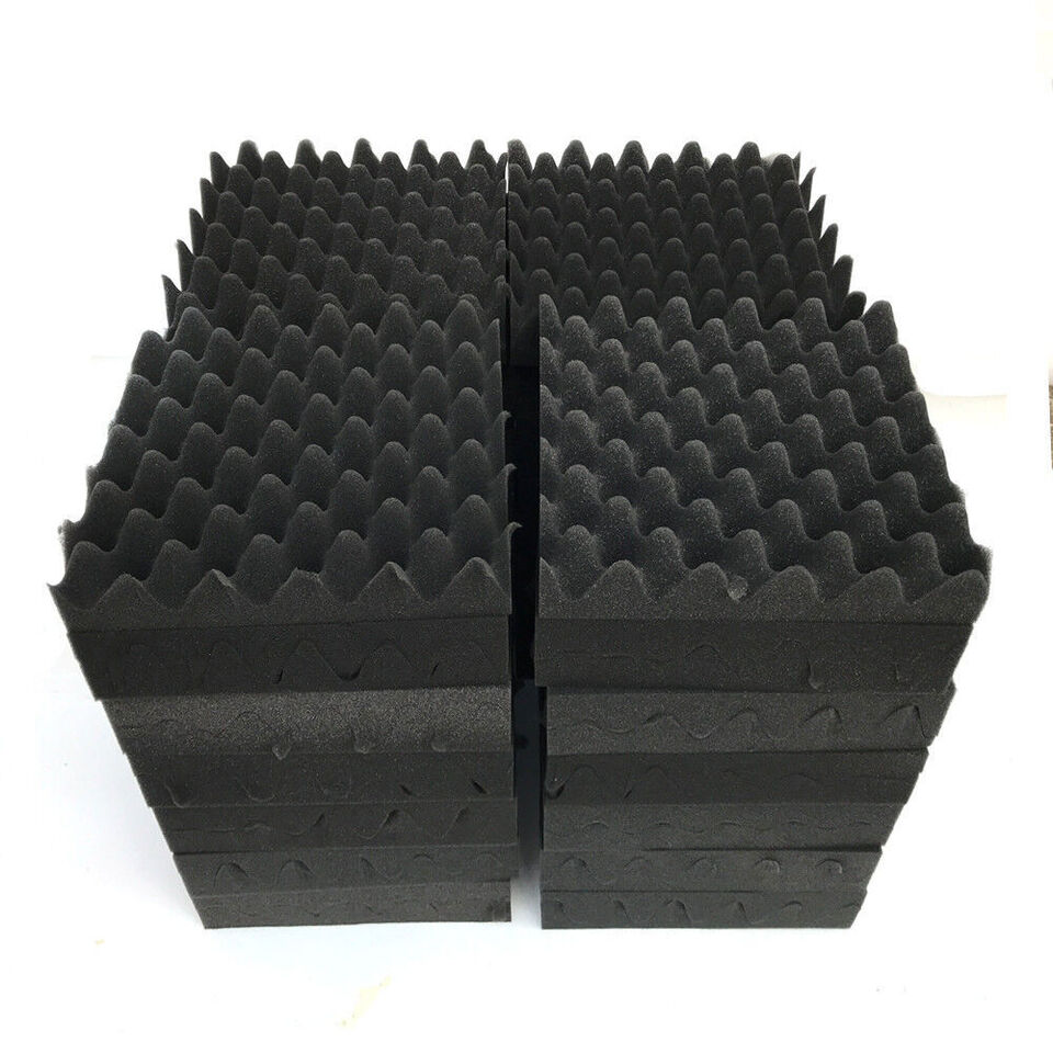 50 Pcs Acoustic Egg Crate Foam Tiles Studio Soundproofing Wall Panel ...