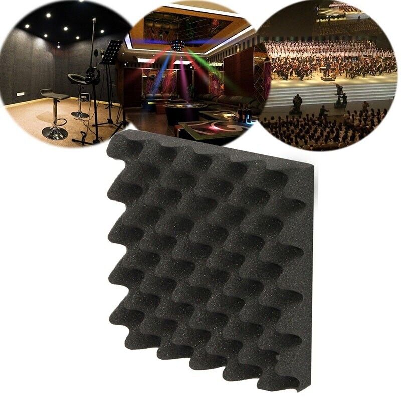 Black Acoustic Studio Soundproofing Egg Crate Foam Wall Tiles 2 X 10 X ...