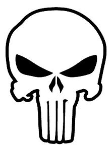 Punisher Skull Outline Sketch Coloring Page