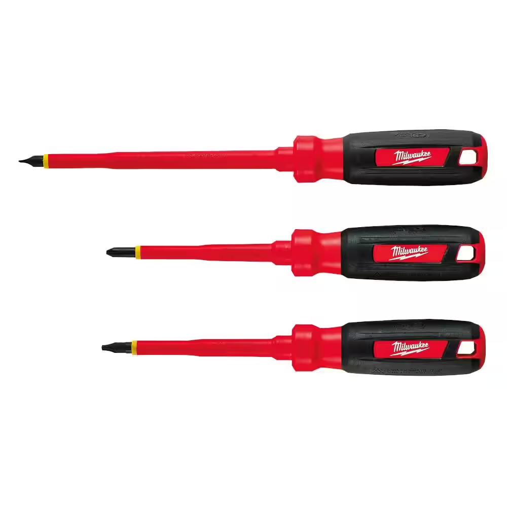 Insulated Screwdriver Set (3-Piece) Milwaukee Electrical Electrician ...