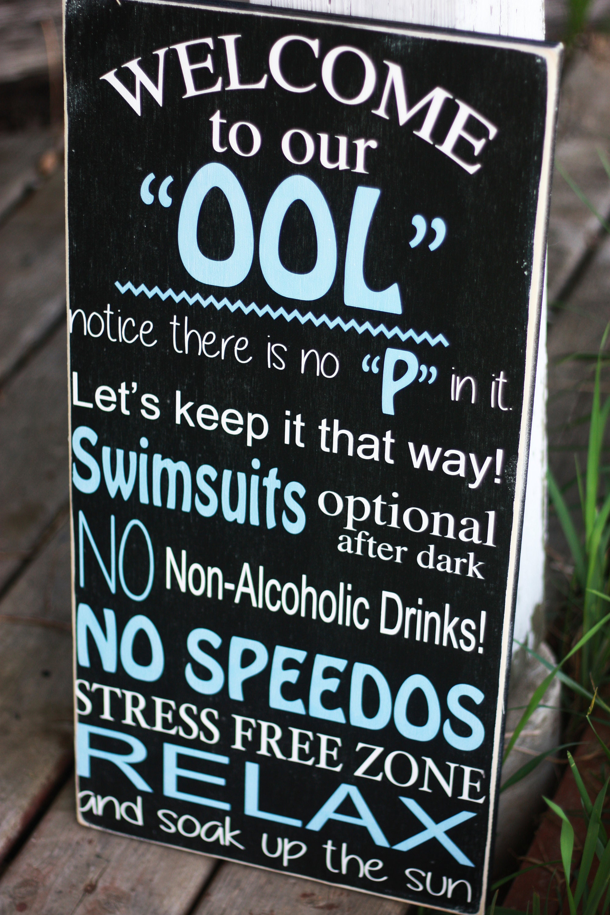 Pool Patio Decor Signs