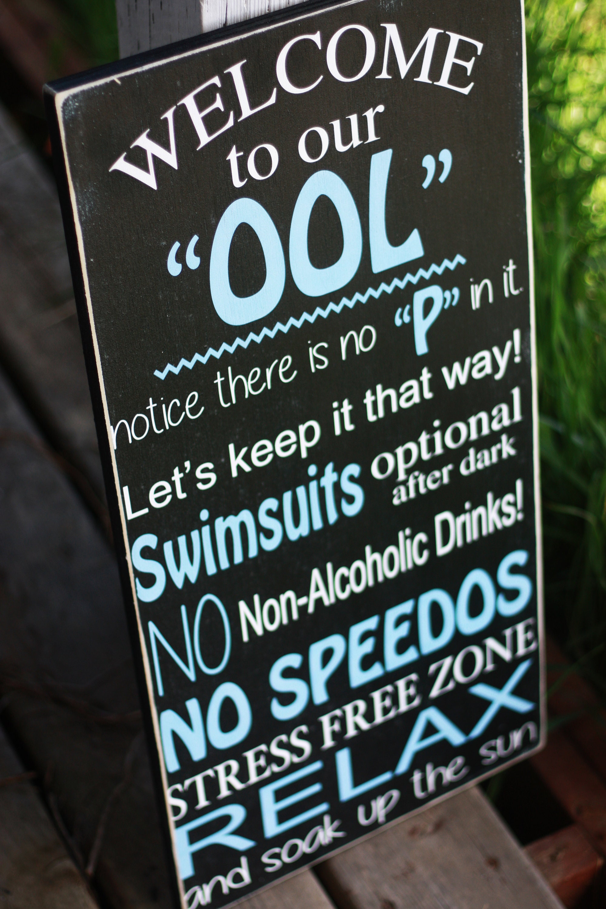 Pool Patio Decor Signs