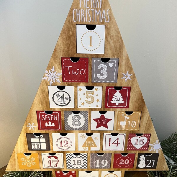 Personalised Wooden Advent Calendar - Etsy UK