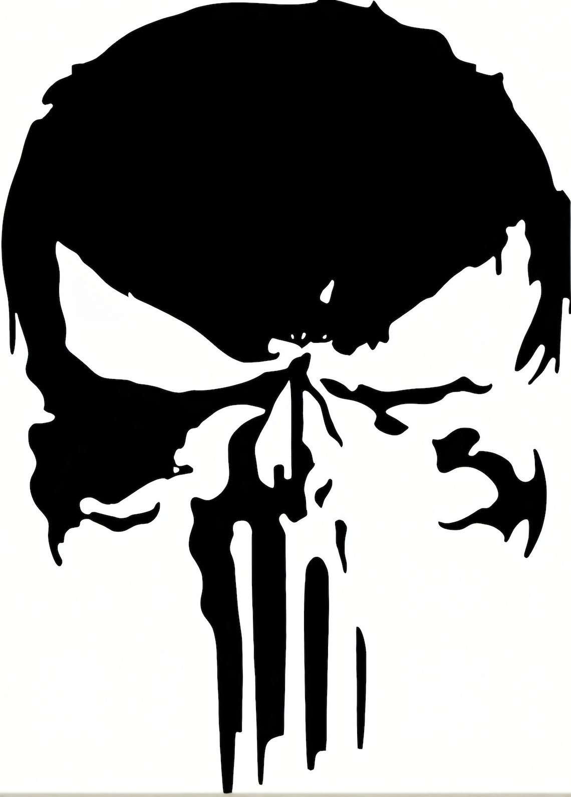 Skull Punisher Decal PNG/SVG black/white 3600x5000 Pixels - Etsy