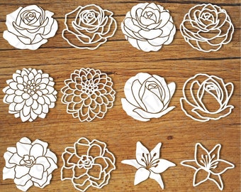 Flowers set 3 SVG Files for Silhouette Cameo and Cricut. Flowers ...