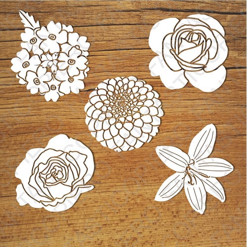 Flowers Roses Rosebuds SVG Files for Silhouette Cameo and - Etsy