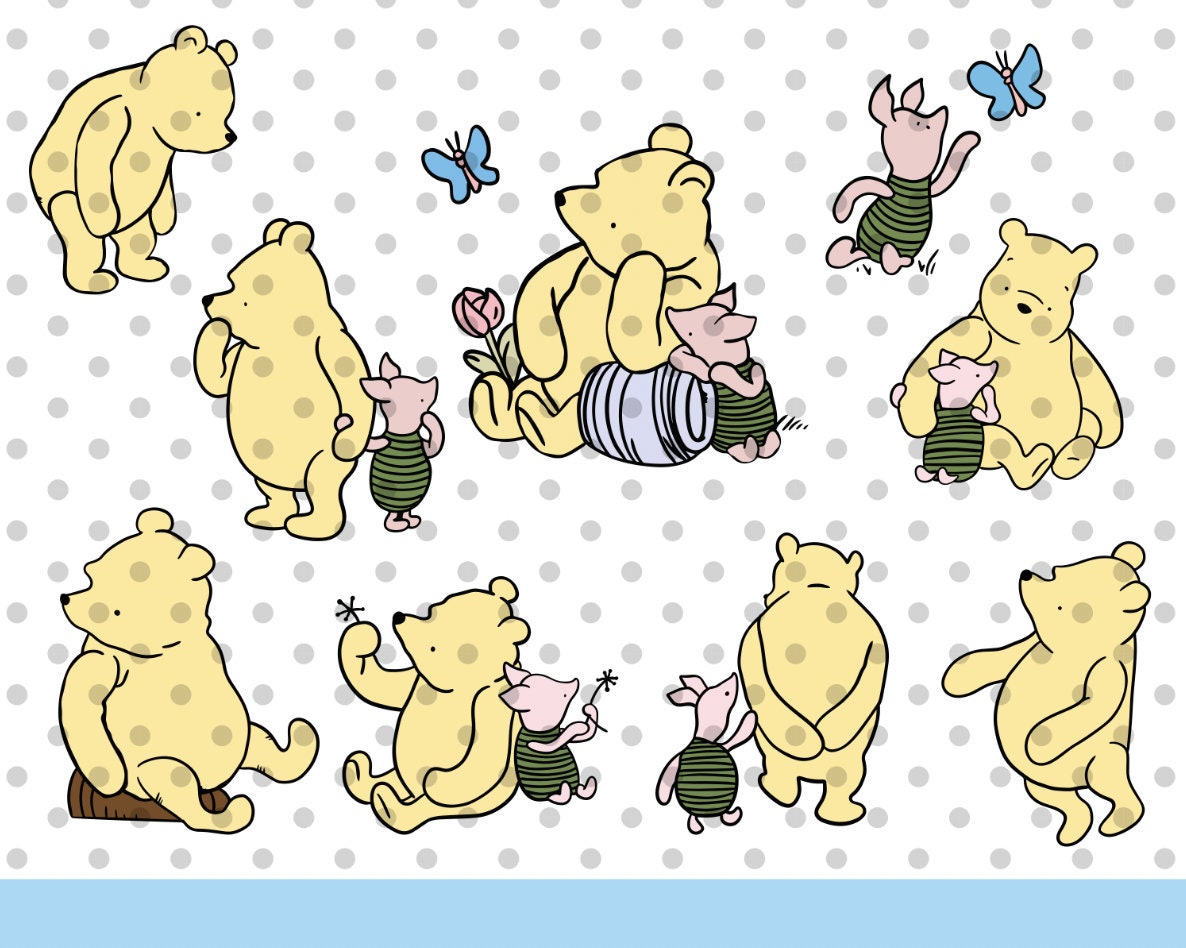 24pcs LAYERED classic winnie the pooh svg classic winnie | Etsy