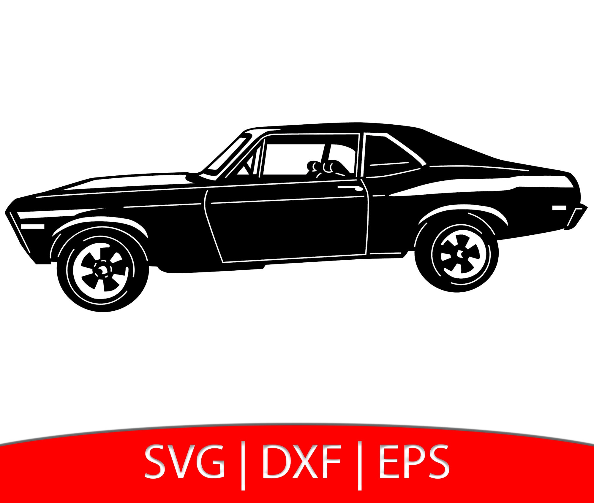 Old Car Silhouette SVG