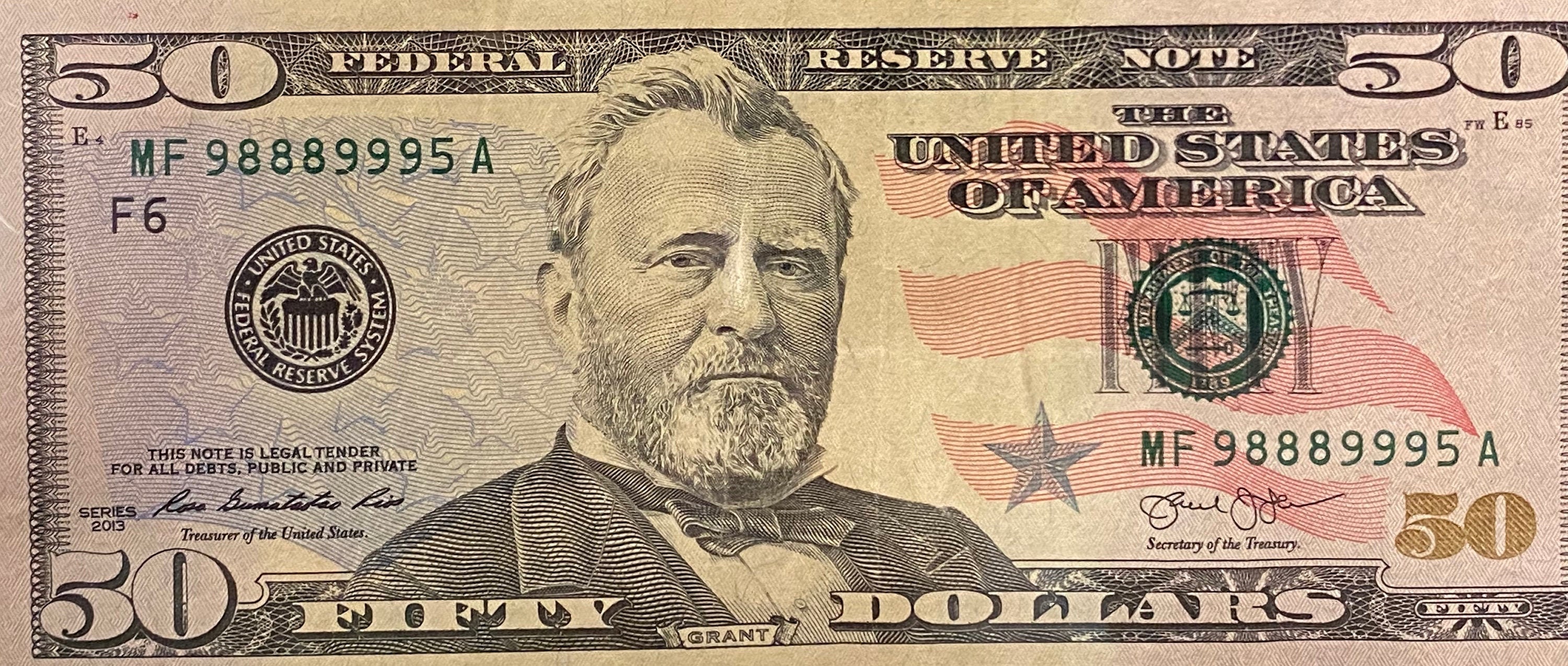 50 Dollar Bill Printable