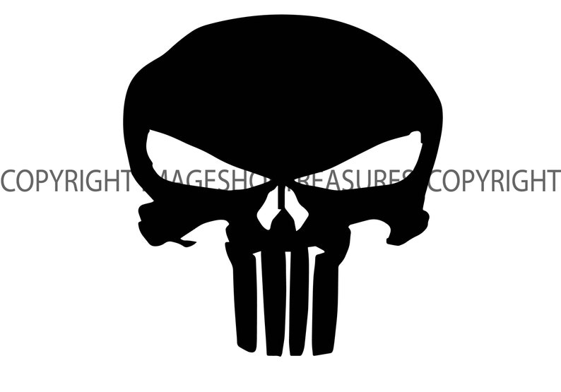 The Punisher Black White American Tattoo Logo Decal Silhouette - Etsy