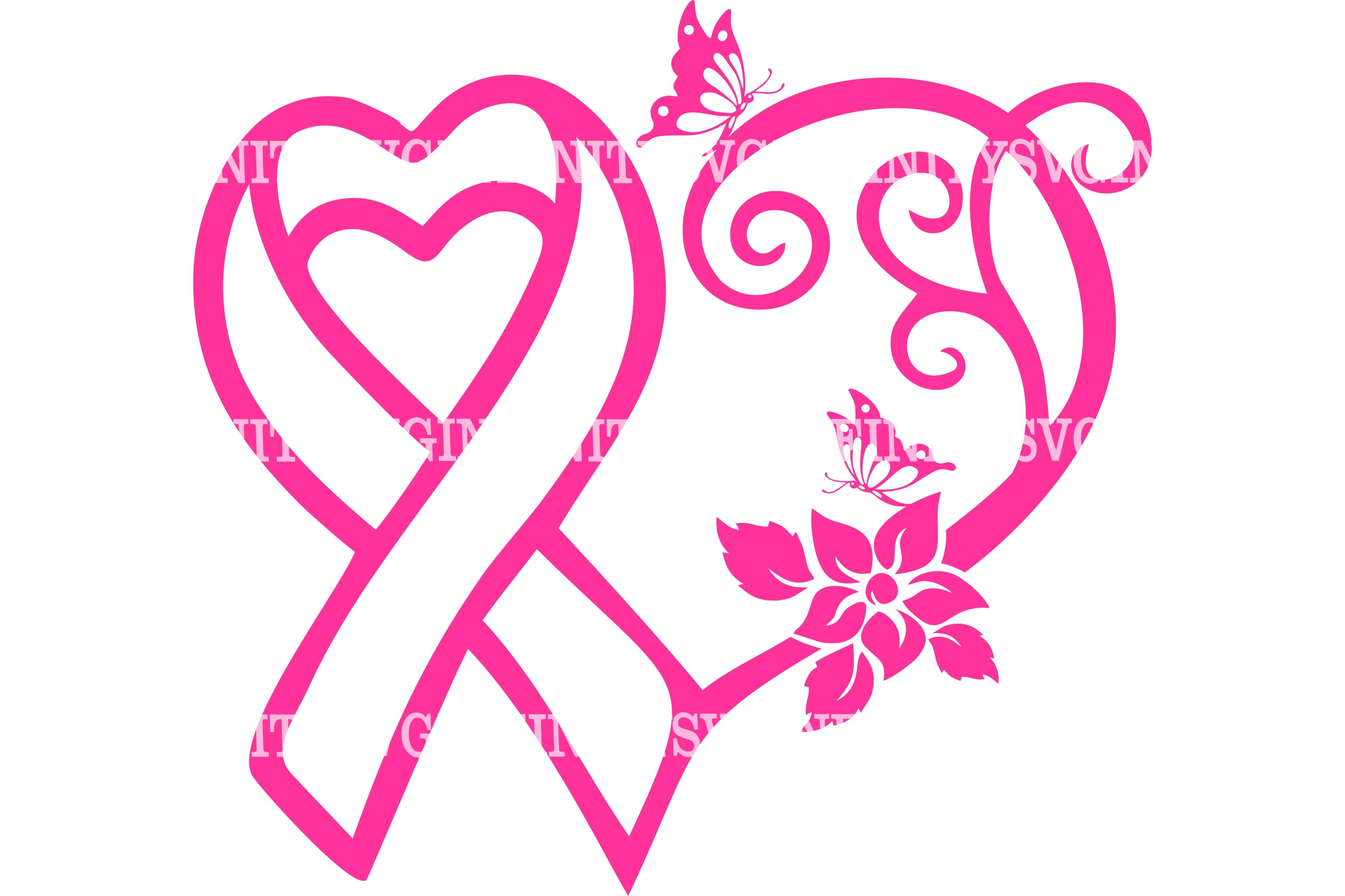 Awareness Ribbon Svg Heart Svg File Cutting Template Breast Etsy | My ...