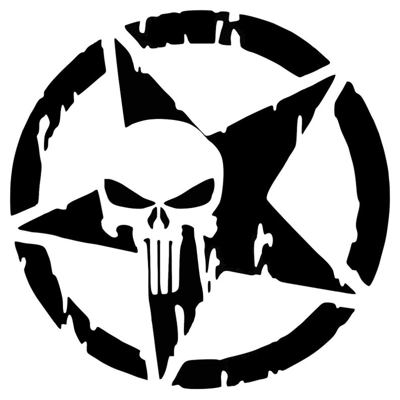 Punisher Skull Us Army Star 2 Vinyl Decal Sticker - vrogue.co