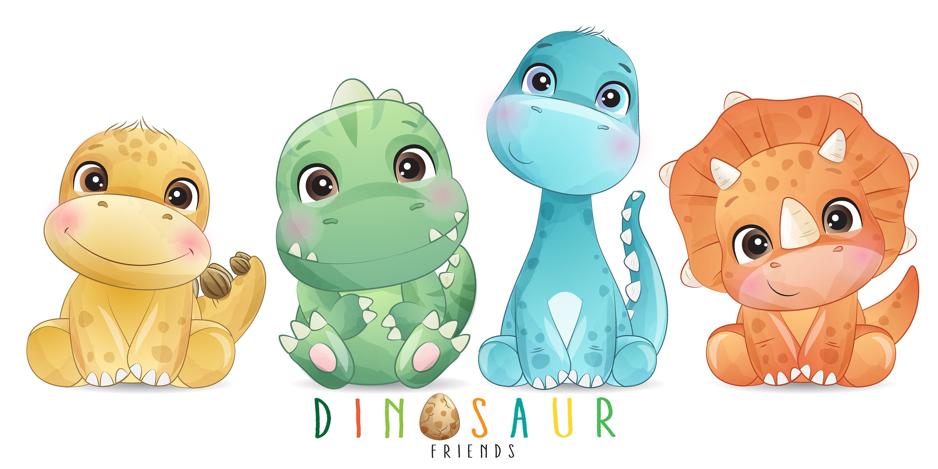 Cute Dinosaur Friends Digital Clipart Set - Etsy Hong Kong