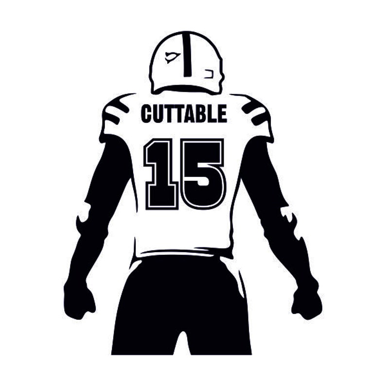 Football Player Back Silhouette SVG