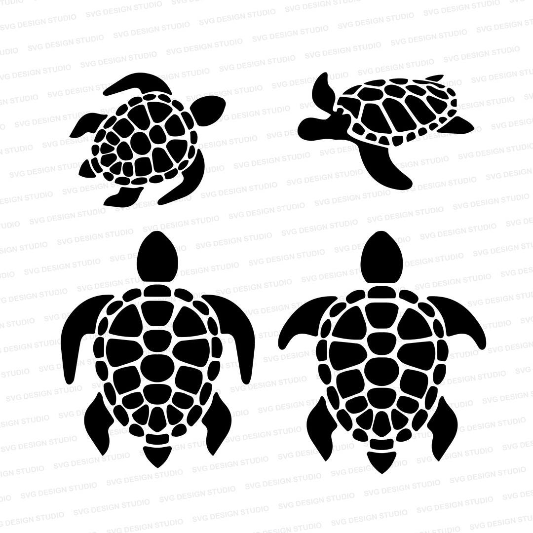 Vectored Sea Turtle Designs 4 Sea Turtle Designs Use Together or ...