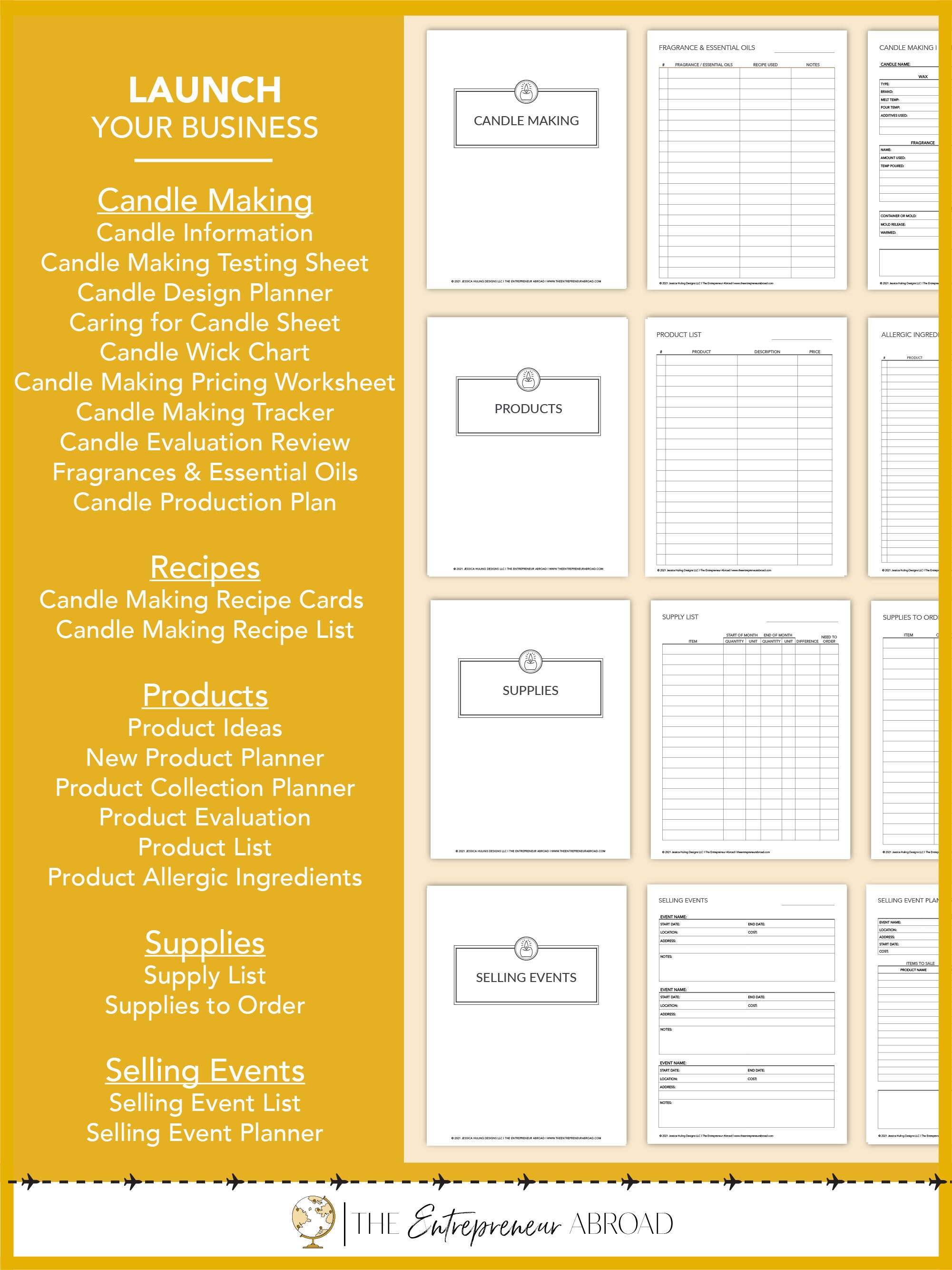 Candle Making Business Startup Planner Printable Candle - Etsy UK