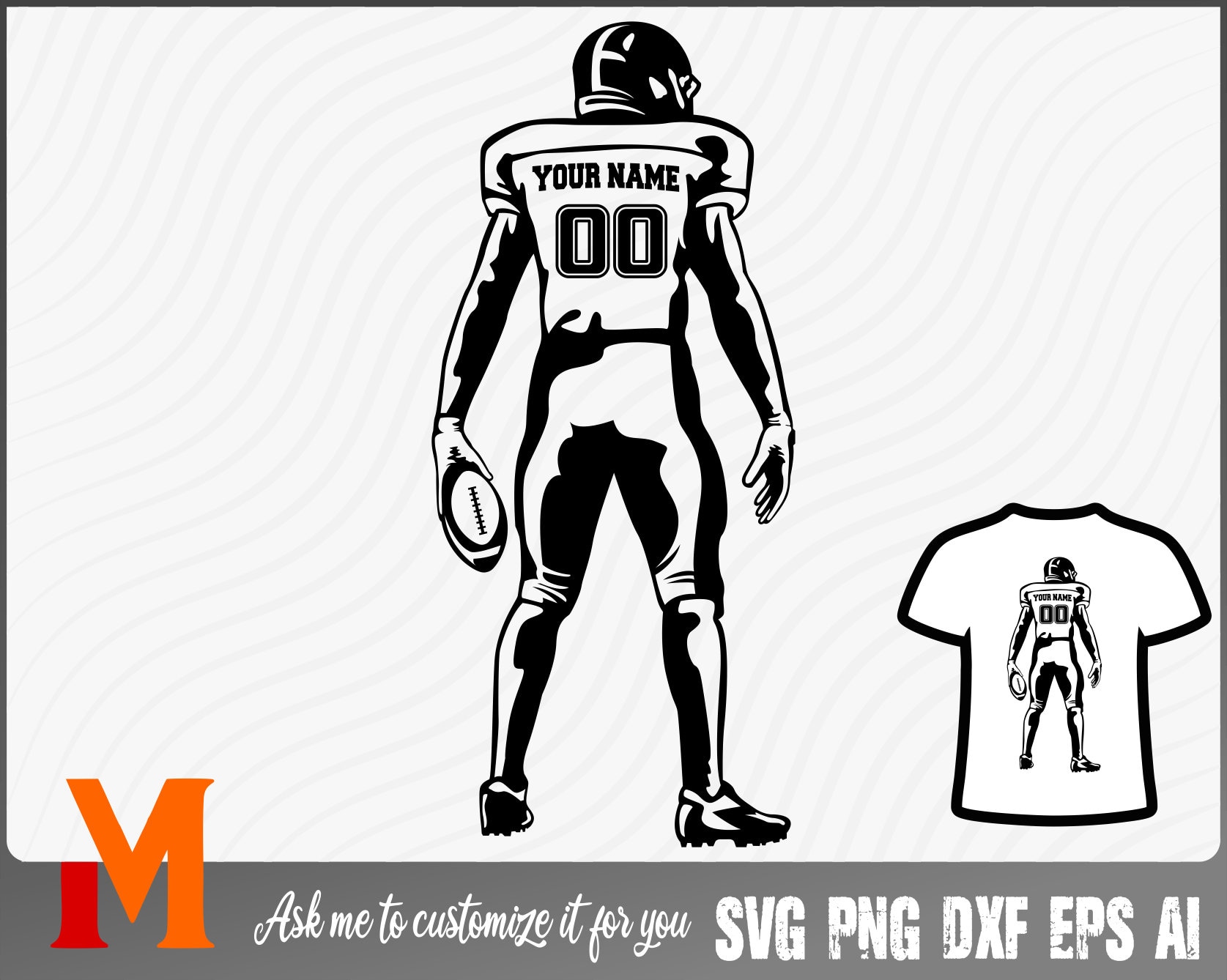 Football Player Back Silhouette Svg - vrogue.co