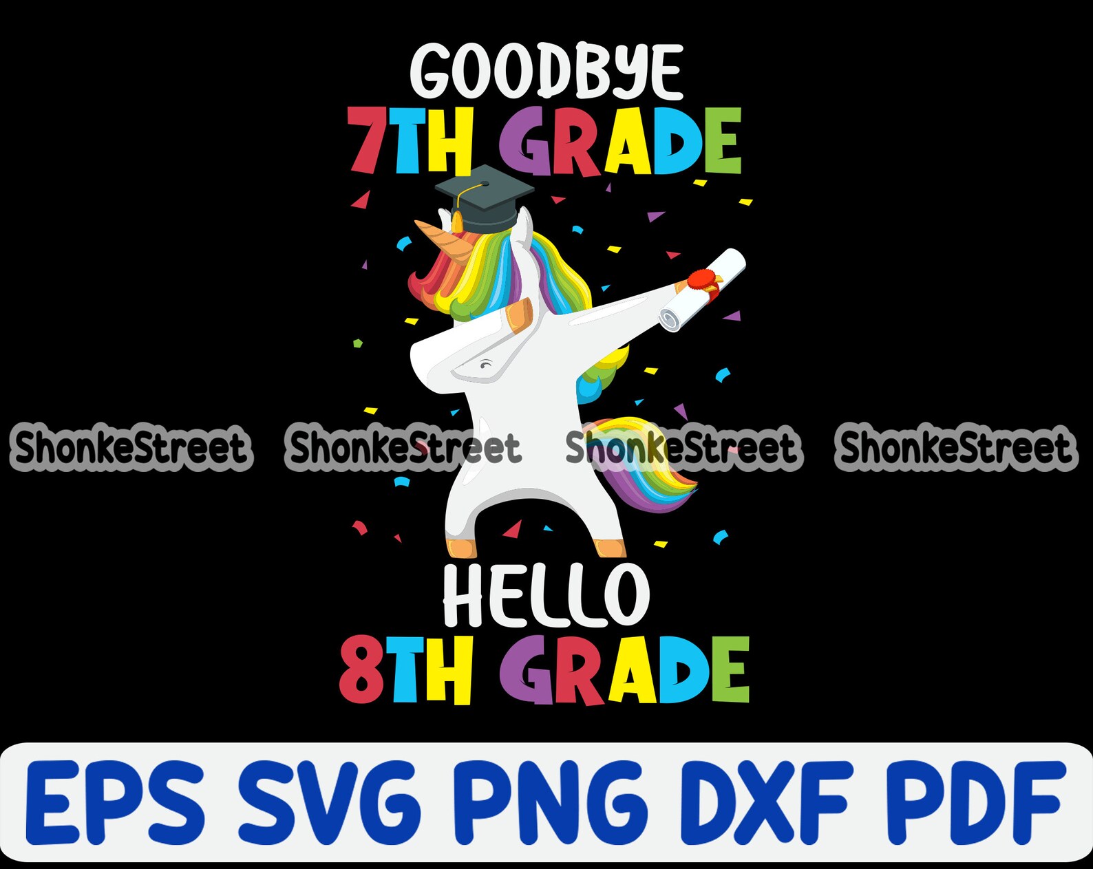 Goodbye 7th Grade Hello 8th Grade SVG Unicorn Dabbing | Etsy