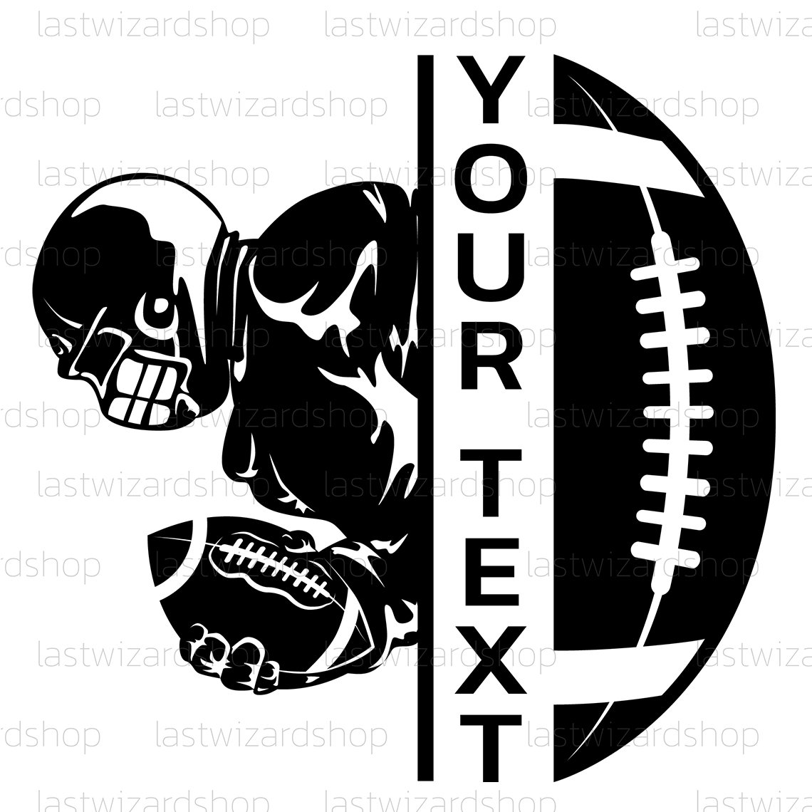 Half Football Half Player Svg Football Season Svg Football - Etsy