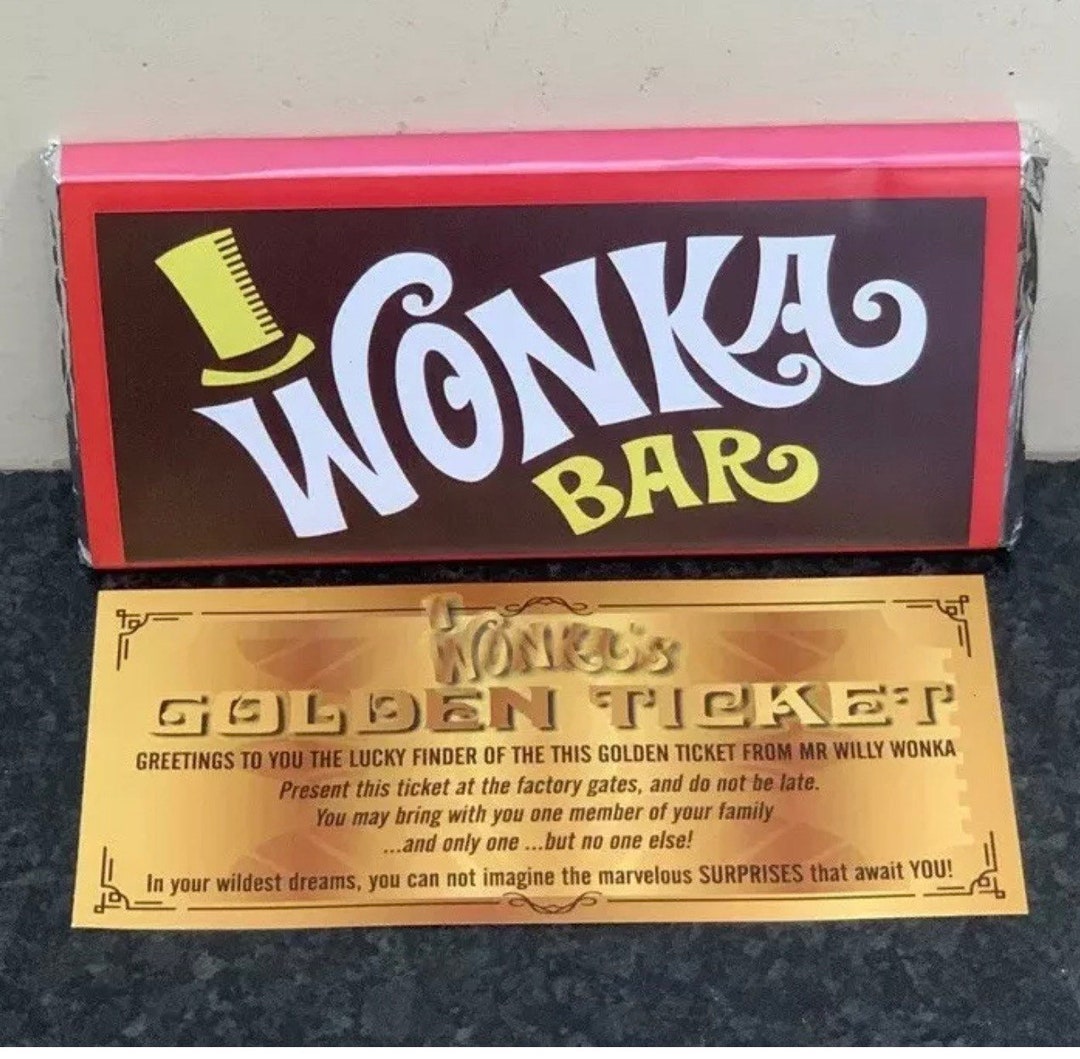 10x Willy Wonka 100g Chocolate Bar LARGE Gift Novelty Golden - Etsy UK