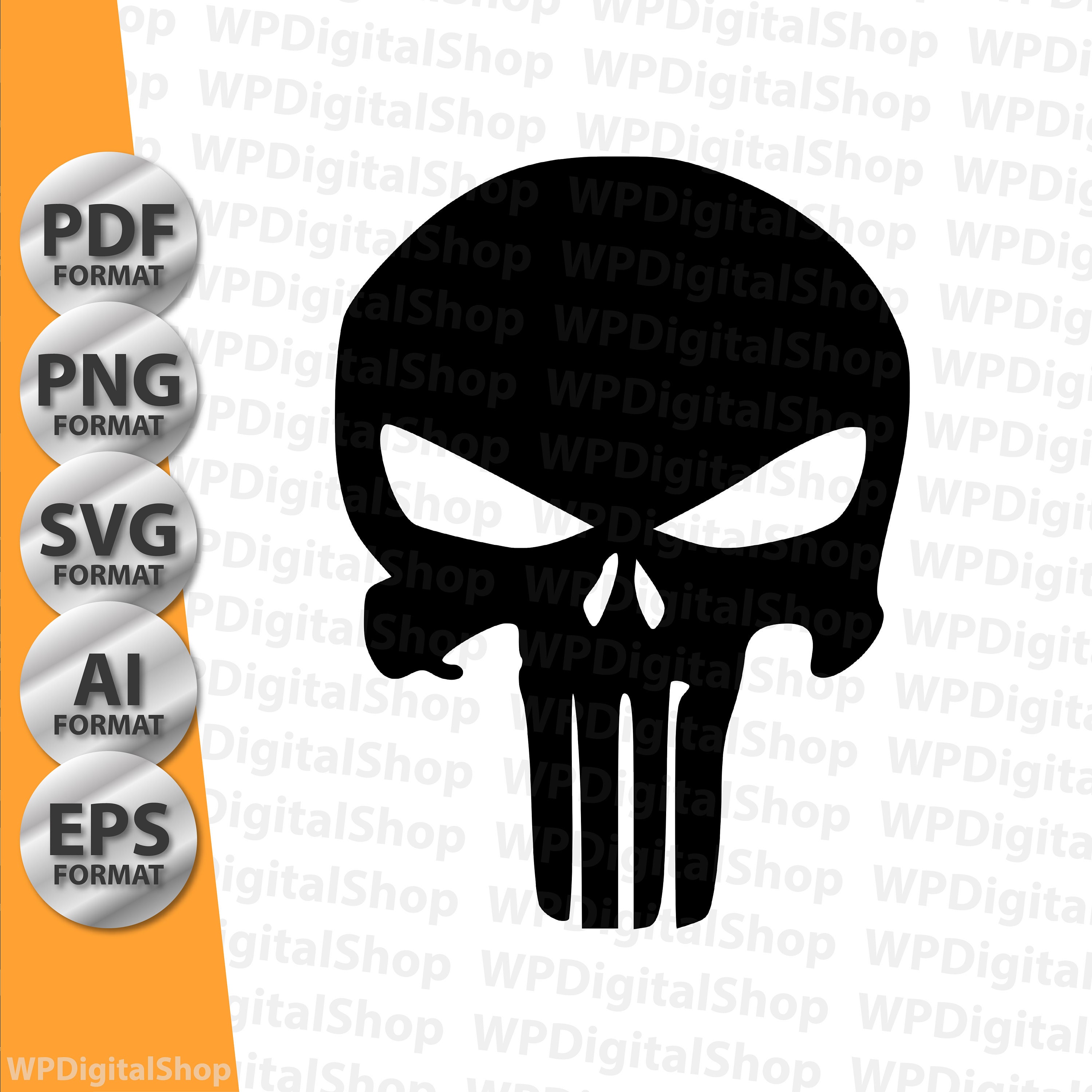 The Punisher Vector Logo Multi Format Bundle Adobe Illustrator Files ...