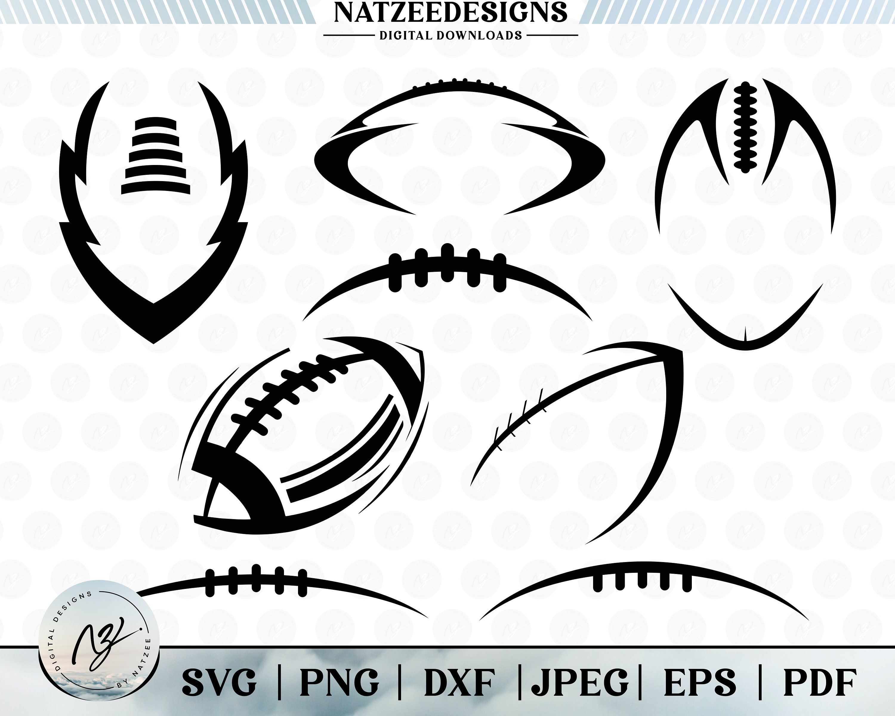 Football Laces Svg, Football Outline, Football Stitch Images for Cricut ...