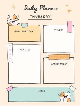 Cute Anime Cat Weekly Planner - Etsy