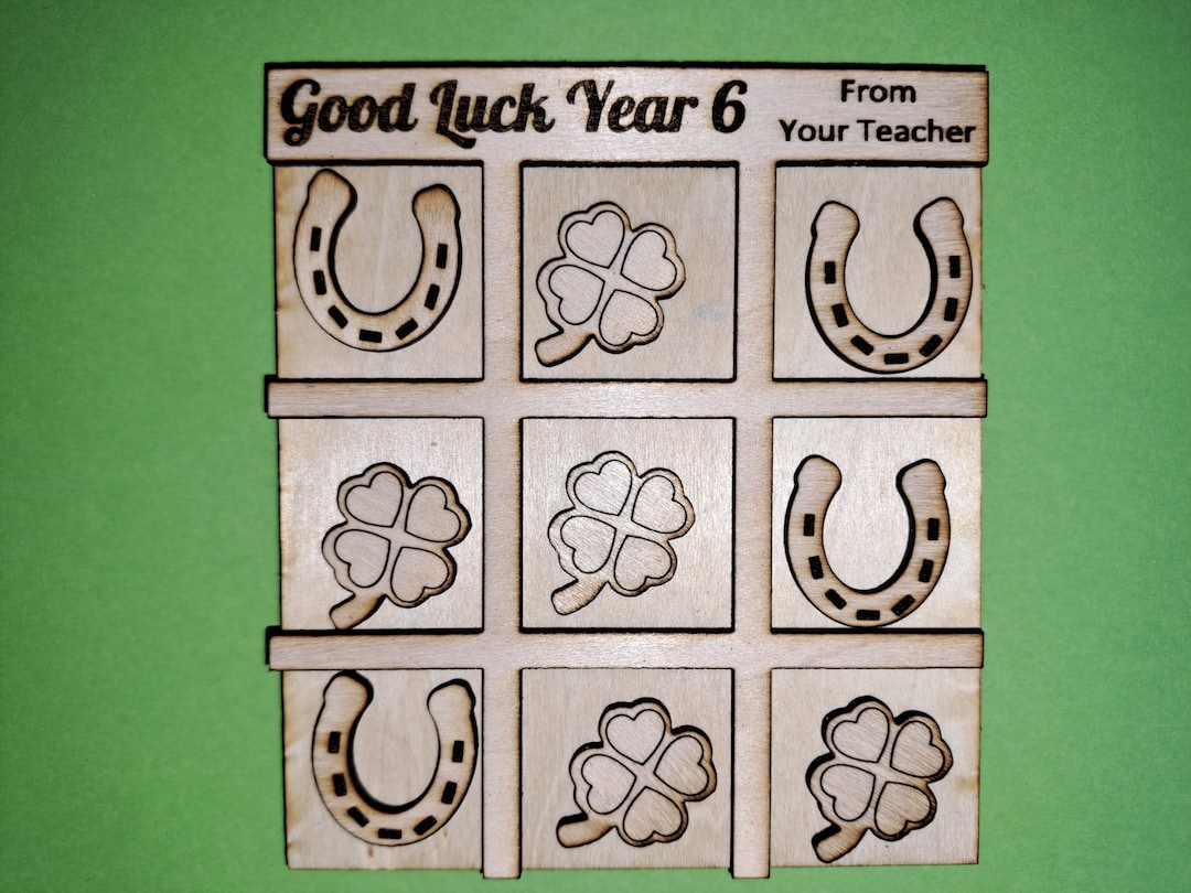 Personalised Good Luck Year 6 Noughts and Crosses Clovers and ...