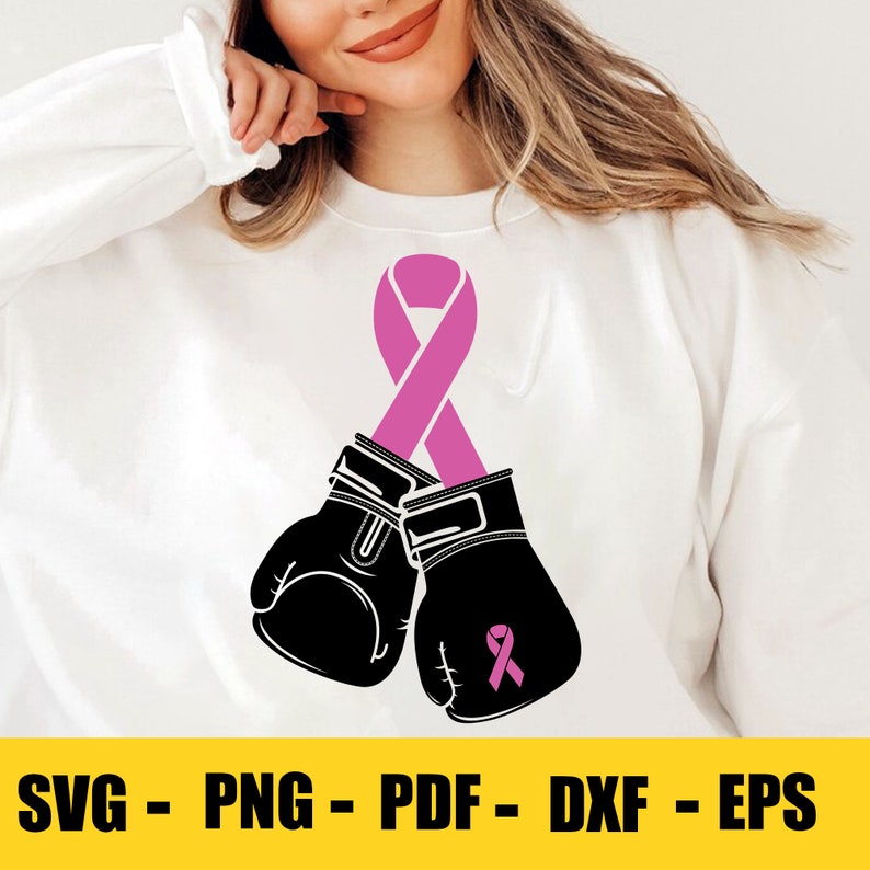 Cancer SVG, Awareness Ribbons SVG, Fight Cancer, Boxing, Pink, Ribbon ...