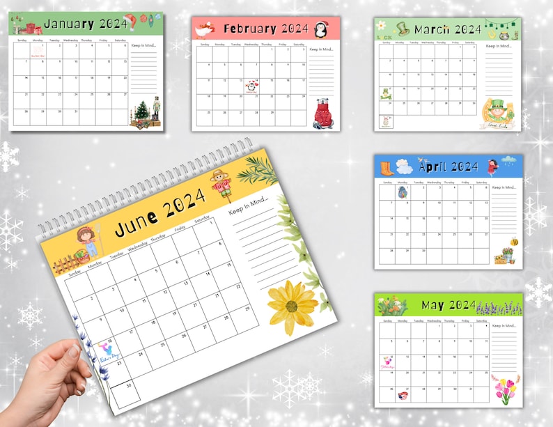 Calendrier 2024 imprimable calendriers imprimables pour - Etsy France