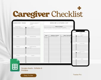 Caregiver Checklist Spreadsheet Template, Caregiver Log Google Sheets ...