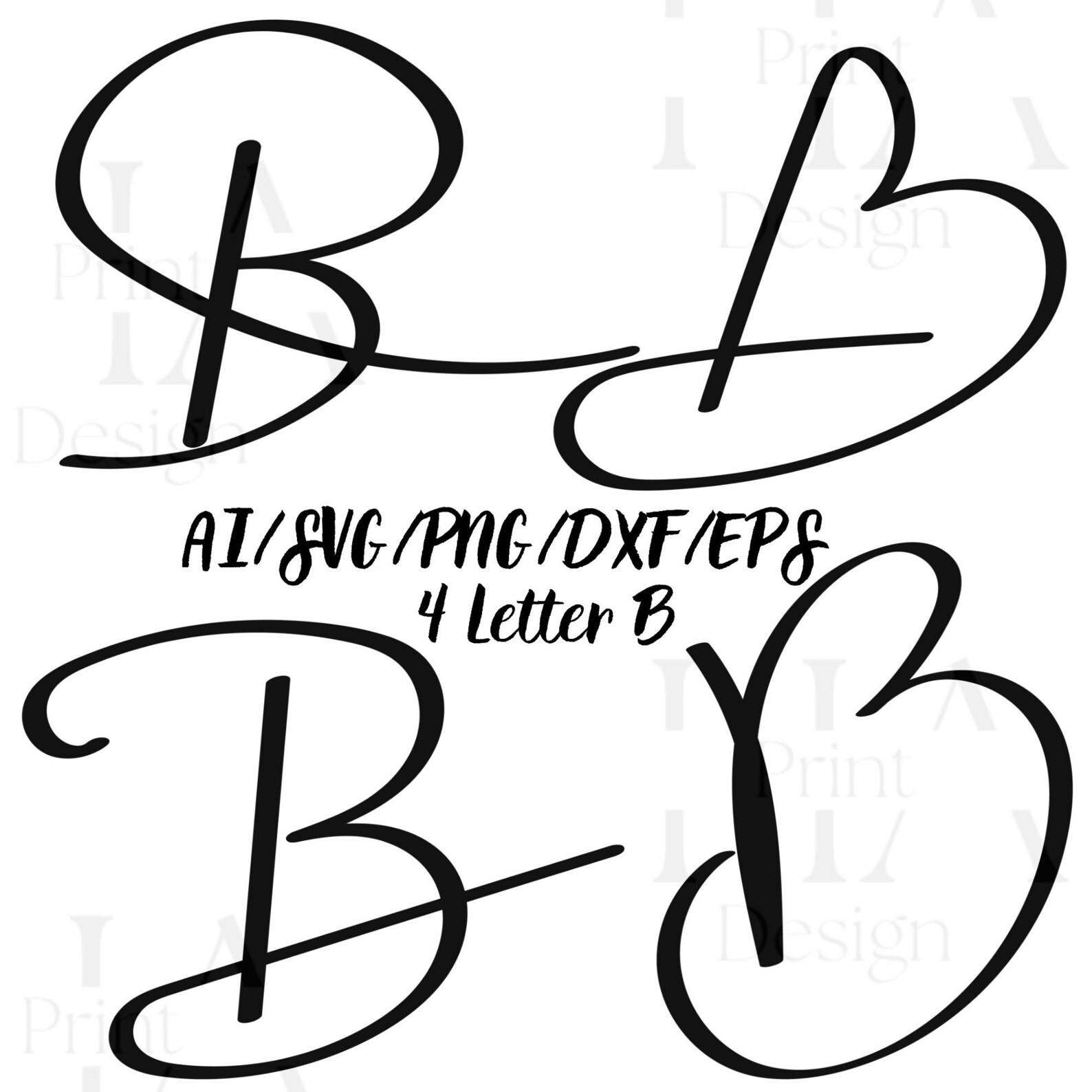 4 Letter B SVG Alphabet SVG Typography SVG Plotter - Etsy