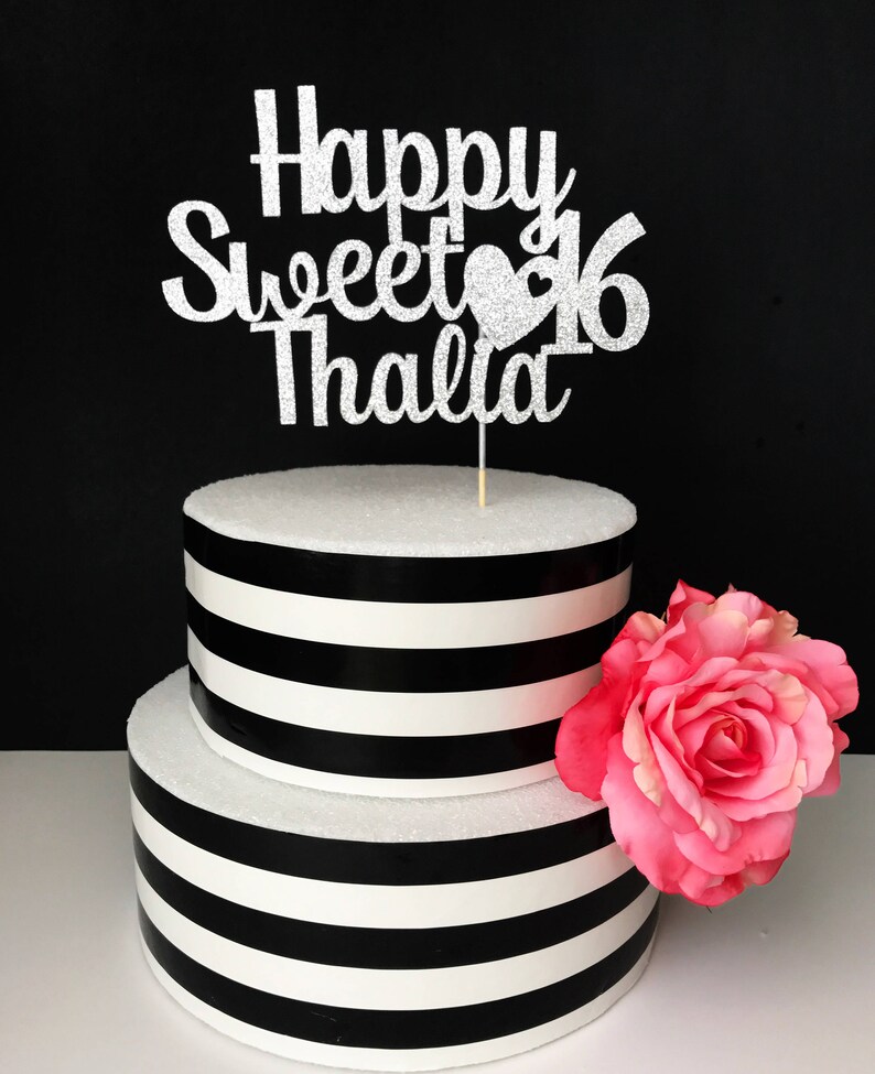 Personalized Sweet 16 Cake Topper - Etsy