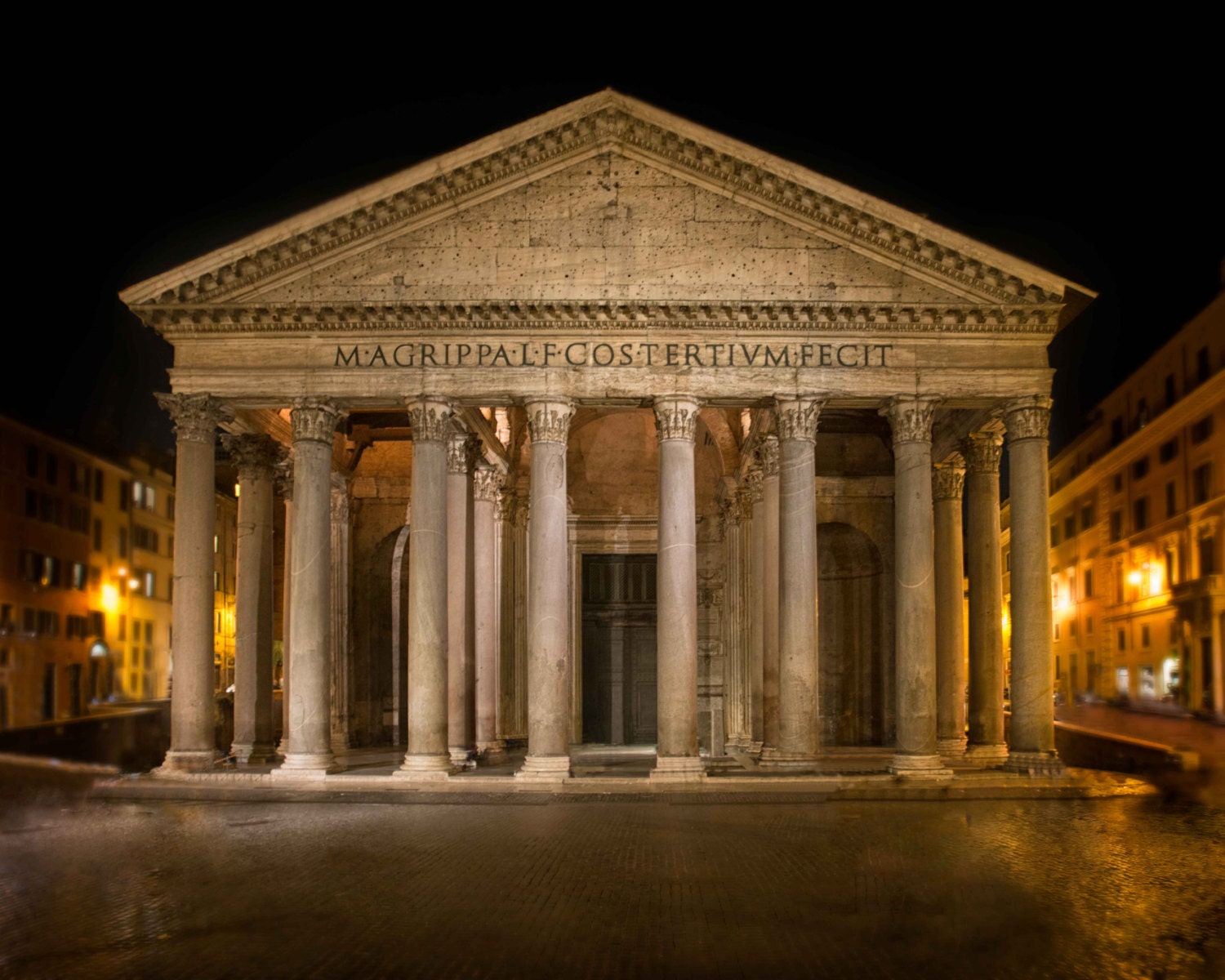 Pantheon in Rome Italy Photograph at Night, Ancient Roman Temple, Rome ...