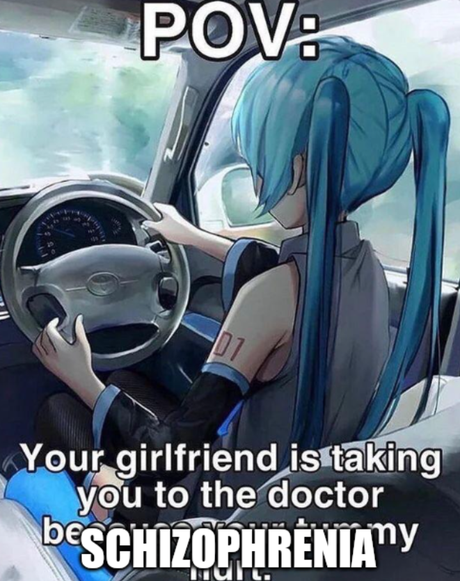 POV: 01 Your girlfriend is taking you to the doctor DESCHIZOPHRENIAY