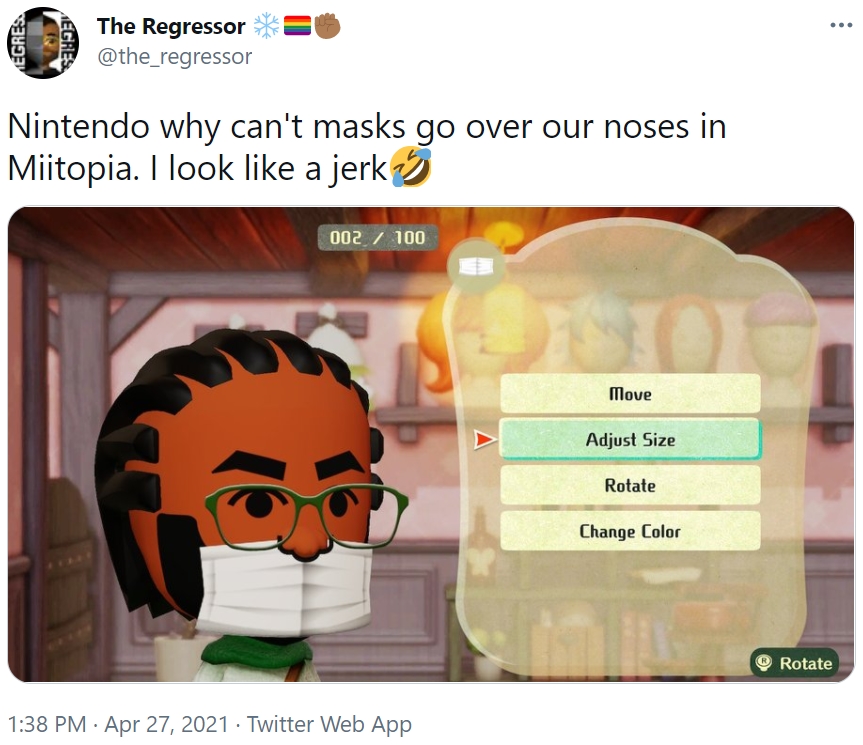 Nintendo why can't masks go over our noses in Miitopia | Miitopia Mii ...