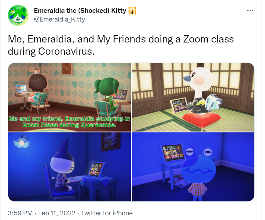 Me and my pal Emeraldia doing the Zoom Class | Animal Crossing | Know ...