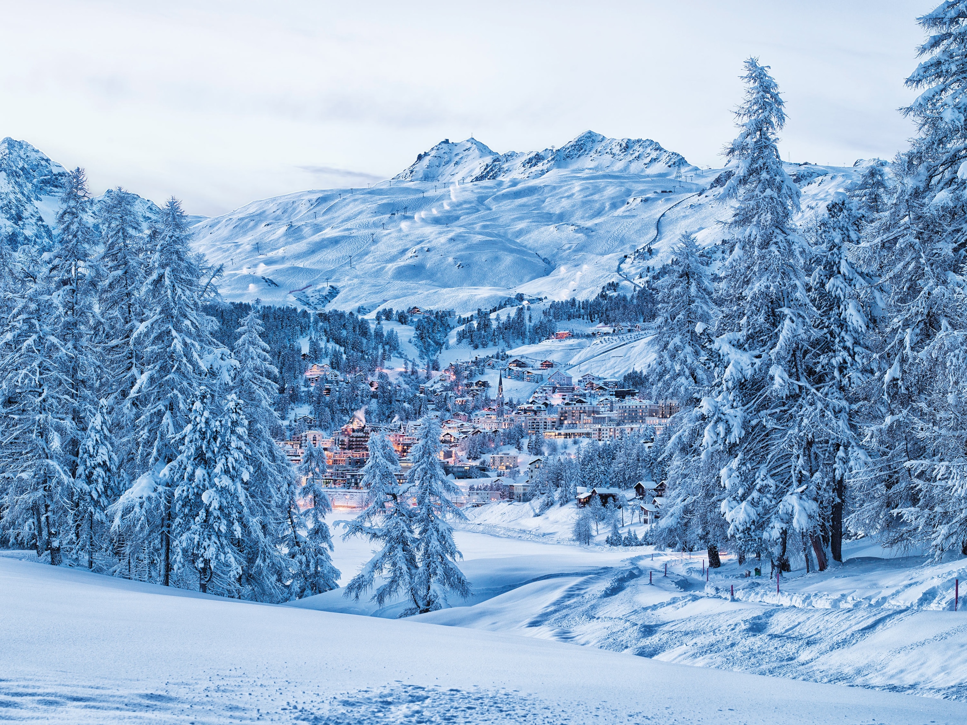 a ski resort in St. Moritz, Switzerland