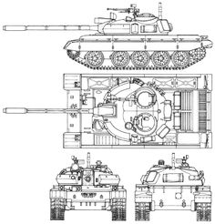 T-55 Blueprint - Download free blueprint for 3D modeling | Blueprints ...