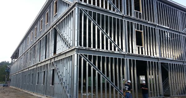 Metal Stud Framing Mercial Contractor Lowell Ma Steel Structure Buildings Steel Frame House Framing Construction