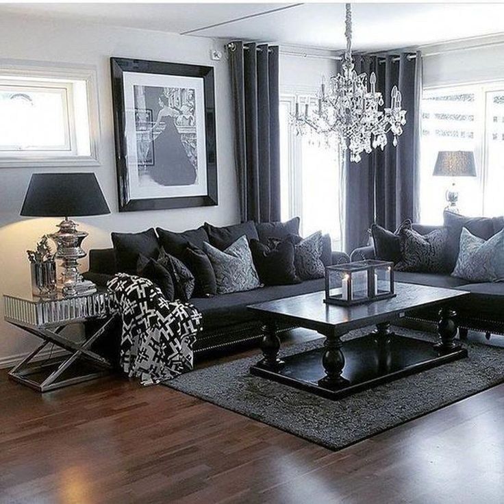 55 Elegant Living Room Decor Colour Schemes Justaddblog Com Livingroom Livingroomdecor Dark Living Rooms Apartment Living Room Black Living Room